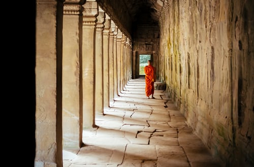 walking meditation monk