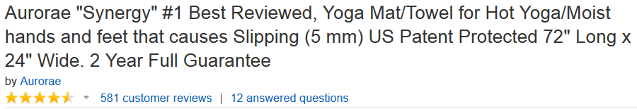 synergy yoga mat